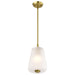 SATCO/NUVO Lune Mini Pendant Vintage Brass Finish Etched White Glass (60-8237)