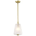 SATCO/NUVO Lune Mini Pendant Vintage Brass Finish Etched White Glass (60-8237)