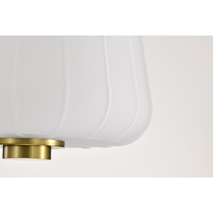 SATCO/NUVO Lune Mini Pendant Vintage Brass Finish Etched White Glass (60-8237)