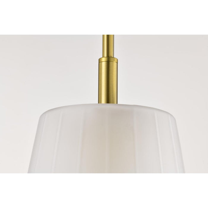 SATCO/NUVO Lune Mini Pendant Vintage Brass Finish Etched White Glass (60-8237)