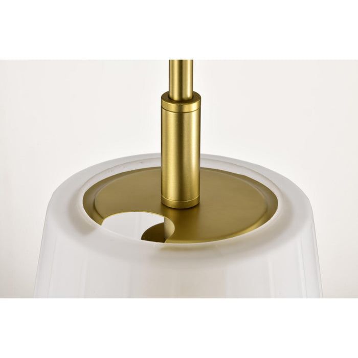 SATCO/NUVO Lune Mini Pendant Vintage Brass Finish Etched White Glass (60-8237)