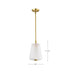 SATCO/NUVO Lune Mini Pendant Vintage Brass Finish Etched White Glass (60-8237)