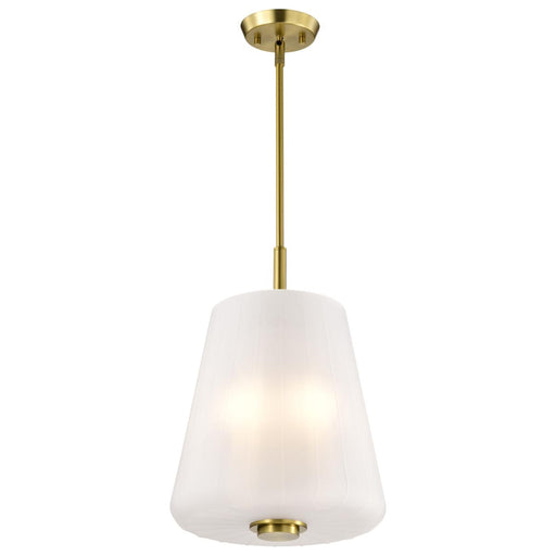 SATCO/NUVO Lune 3-Light Pendant Vintage Brass Finish Etched White Glass (60-8238)