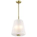 SATCO/NUVO Lune 3-Light Pendant Vintage Brass Finish Etched White Glass (60-8238)