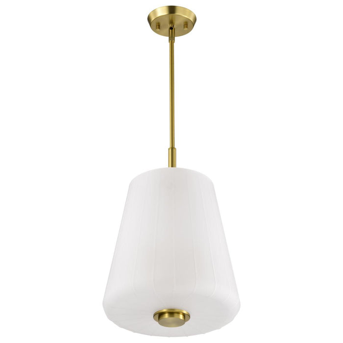 SATCO/NUVO Lune 3-Light Pendant Vintage Brass Finish Etched White Glass (60-8238)
