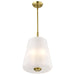 SATCO/NUVO Lune 3-Light Pendant Vintage Brass Finish Etched White Glass (60-8238)