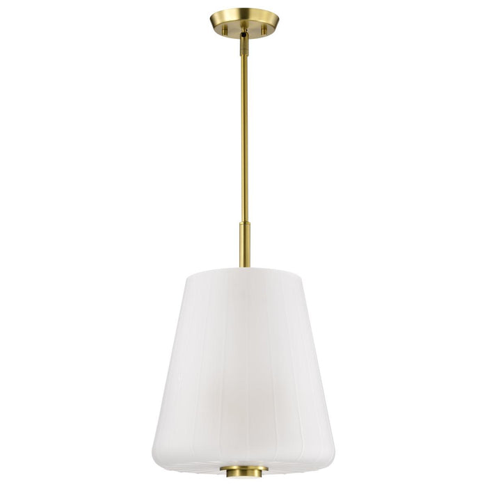 SATCO/NUVO Lune 3-Light Pendant Vintage Brass Finish Etched White Glass (60-8238)