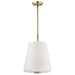 SATCO/NUVO Lune 3-Light Pendant Vintage Brass Finish Etched White Glass (60-8238)
