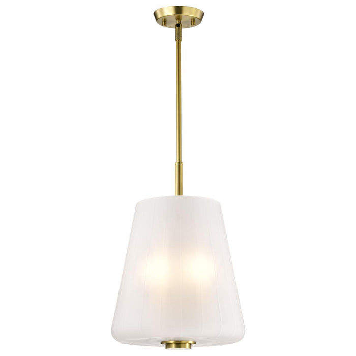 SATCO/NUVO Lune 3-Light Pendant Vintage Brass Finish Etched White Glass (60-8238)