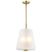 SATCO/NUVO Lune 3-Light Pendant Vintage Brass Finish Etched White Glass (60-8238)