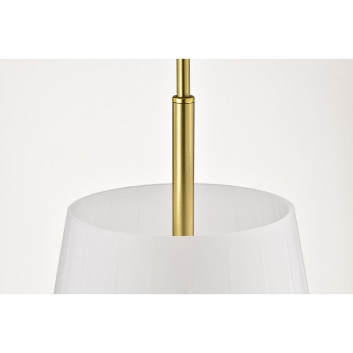 SATCO/NUVO Lune 3-Light Pendant Vintage Brass Finish Etched White Glass (60-8238)