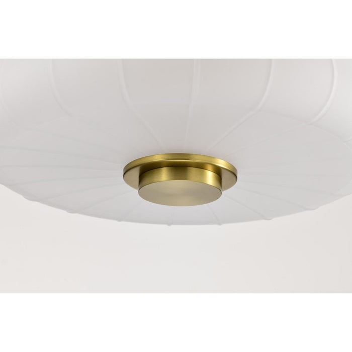 SATCO/NUVO Lune 3-Light Pendant Vintage Brass Finish Etched White Glass (60-8238)