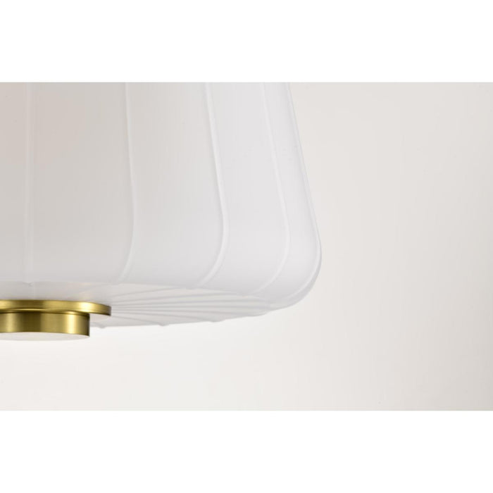 SATCO/NUVO Lune 3-Light Pendant Vintage Brass Finish Etched White Glass (60-8238)