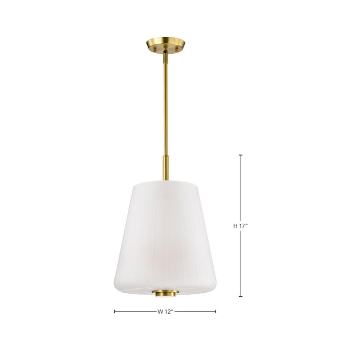 SATCO/NUVO Lune 3-Light Pendant Vintage Brass Finish Etched White Glass (60-8238)