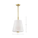 SATCO/NUVO Lune 3-Light Pendant Vintage Brass Finish Etched White Glass (60-8238)