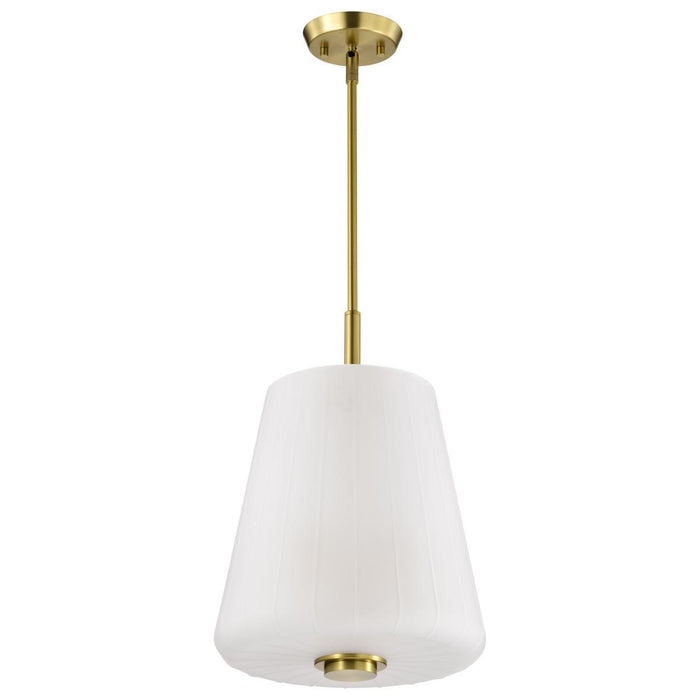 SATCO/NUVO Lune 3-Light Pendant Vintage Brass Finish Etched White Glass (60-8238)