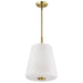 SATCO/NUVO Lune 3-Light Pendant Vintage Brass Finish Etched White Glass (60-8238)