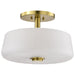 SATCO/NUVO Lune 3-Light Semi-Flush Vintage Brass Finish Etched White Glass (60-8239)
