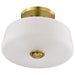 SATCO/NUVO Lune 3-Light Semi-Flush Vintage Brass Finish Etched White Glass (60-8239)