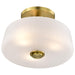 SATCO/NUVO Lune 3-Light Semi-Flush Vintage Brass Finish Etched White Glass (60-8239)