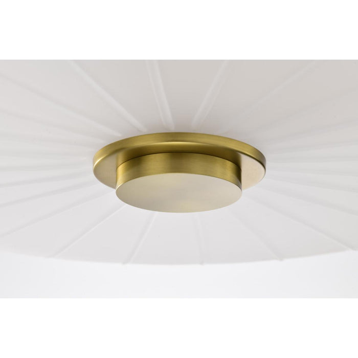 SATCO/NUVO Lune 3-Light Semi-Flush Vintage Brass Finish Etched White Glass (60-8239)