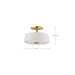 SATCO/NUVO Lune 3-Light Semi-Flush Vintage Brass Finish Etched White Glass (60-8239)