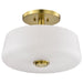 SATCO/NUVO Lune 3-Light Semi-Flush Vintage Brass Finish Etched White Glass (60-8239)
