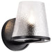 SATCO/NUVO Valentine 1-Light Vanity Black Finish Hammered Glass (60-8251)