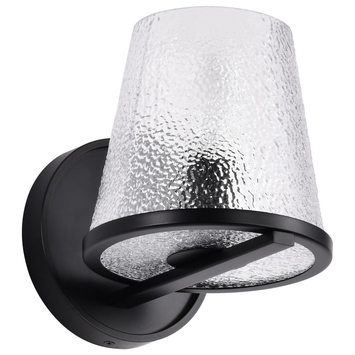 SATCO/NUVO Valentine 1-Light Vanity Black Finish Hammered Glass (60-8251)