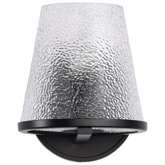 SATCO/NUVO Valentine 1-Light Vanity Black Finish Hammered Glass (60-8251)