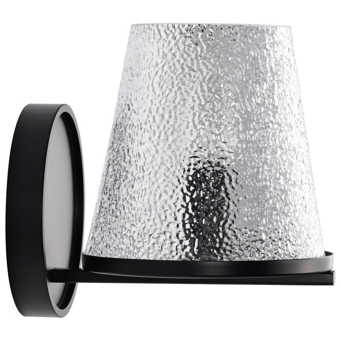 SATCO/NUVO Valentine 1-Light Vanity Black Finish Hammered Glass (60-8251)