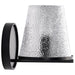 SATCO/NUVO Valentine 1-Light Vanity Black Finish Hammered Glass (60-8251)