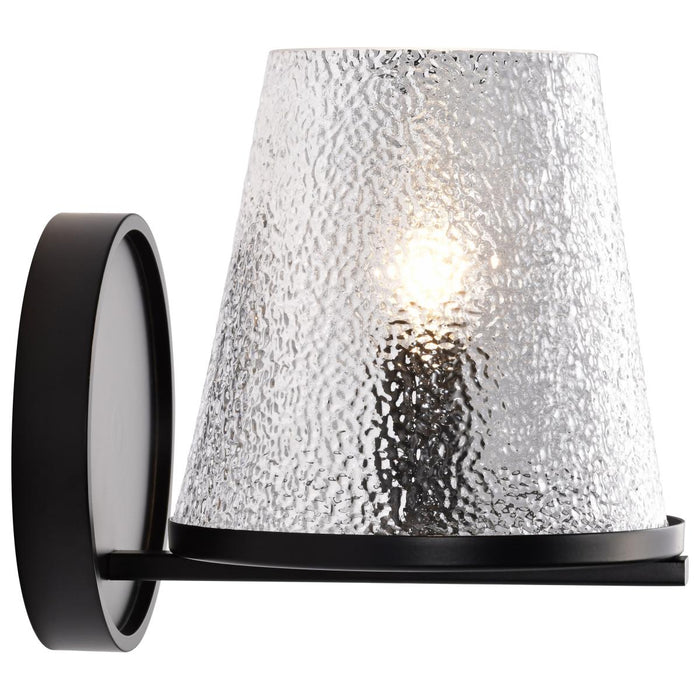 SATCO/NUVO Valentine 1-Light Vanity Black Finish Hammered Glass (60-8251)