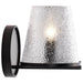 SATCO/NUVO Valentine 1-Light Vanity Black Finish Hammered Glass (60-8251)