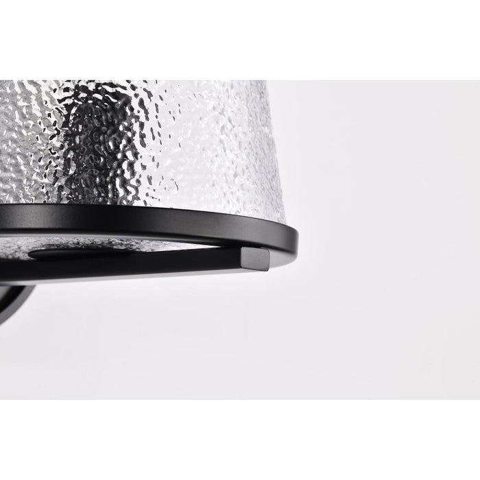 SATCO/NUVO Valentine 1-Light Vanity Black Finish Hammered Glass (60-8251)