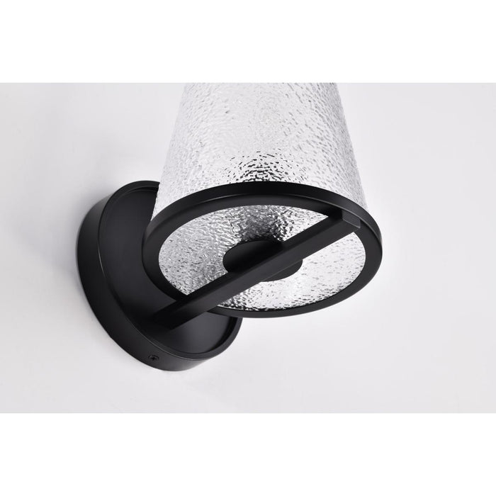 SATCO/NUVO Valentine 1-Light Vanity Black Finish Hammered Glass (60-8251)