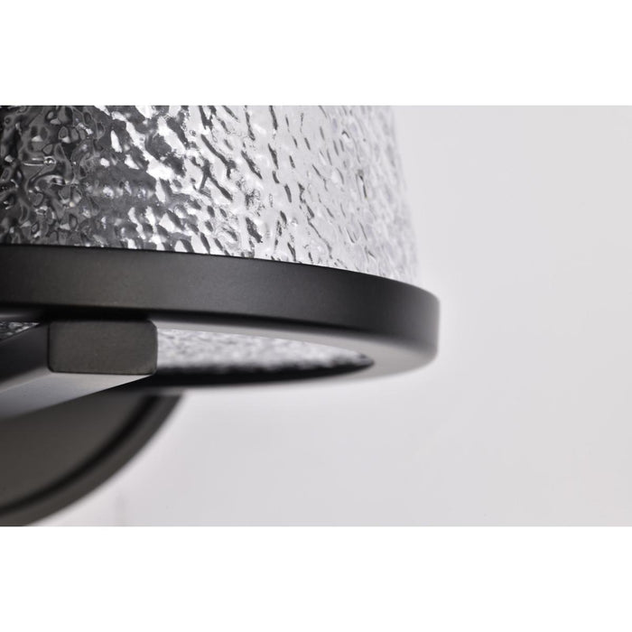 SATCO/NUVO Valentine 1-Light Vanity Black Finish Hammered Glass (60-8251)