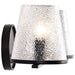 SATCO/NUVO Valentine 2-Light Vanity Black Finish Hammered Glass (60-8252)