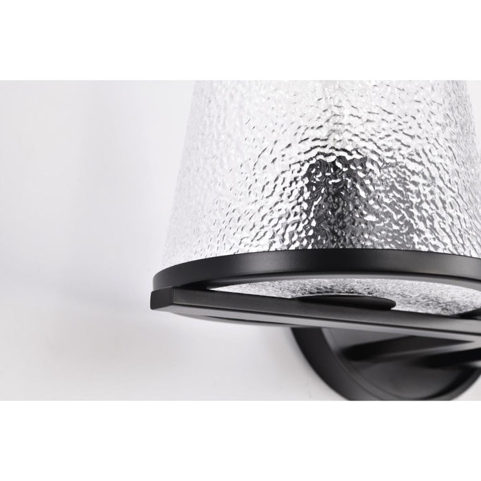 SATCO/NUVO Valentine 2-Light Vanity Black Finish Hammered Glass (60-8252)