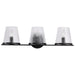 SATCO/NUVO Valentine 3-Light Vanity Black Finish Hammered Glass (60-8253)