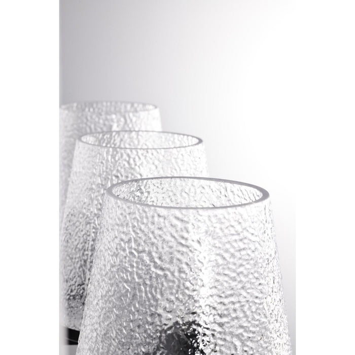 SATCO/NUVO Valentine 3-Light Vanity Black Finish Hammered Glass (60-8253)