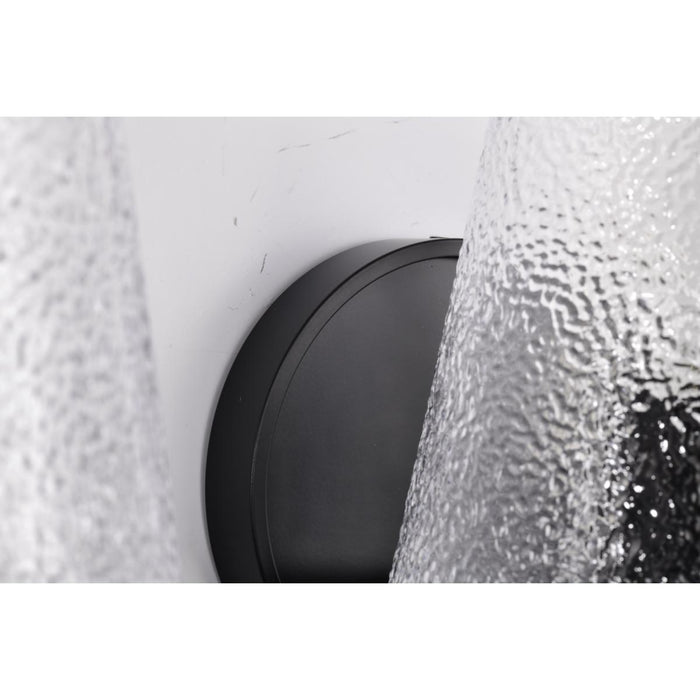 SATCO/NUVO Valentine 3-Light Vanity Black Finish Hammered Glass (60-8253)