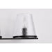 SATCO/NUVO Valentine 3-Light Vanity Black Finish Hammered Glass (60-8253)