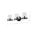 SATCO/NUVO Valentine 3-Light Vanity Black Finish Hammered Glass (60-8253)