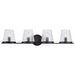 SATCO/NUVO Valentine 4-Light Vanity Black Finish Hammered Glass (60-8254)