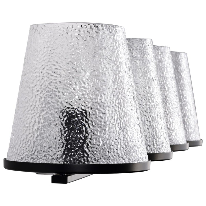 SATCO/NUVO Valentine 4-Light Vanity Black Finish Hammered Glass (60-8254)