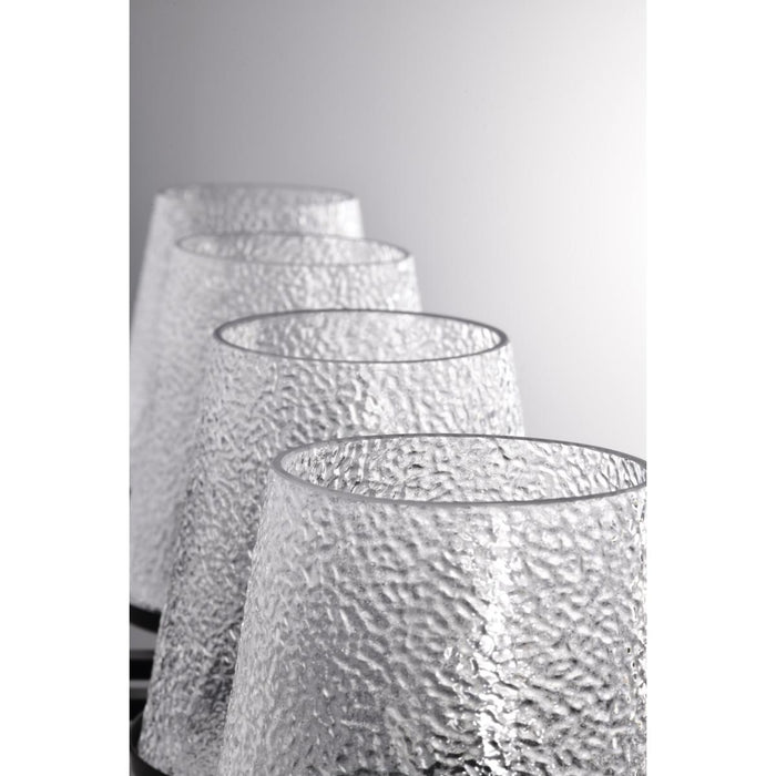 SATCO/NUVO Valentine 4-Light Vanity Black Finish Hammered Glass (60-8254)