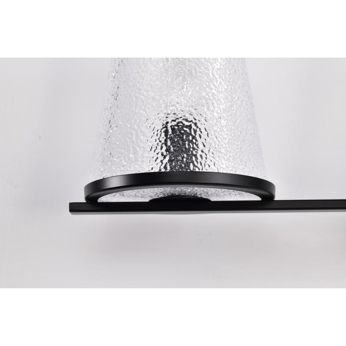 SATCO/NUVO Valentine 4-Light Vanity Black Finish Hammered Glass (60-8254)