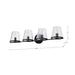 SATCO/NUVO Valentine 4-Light Vanity Black Finish Hammered Glass (60-8254)