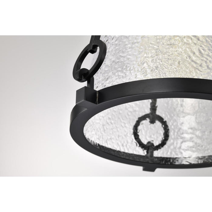 SATCO/NUVO Valentine Small Pendant Black Finish Hammered Glass (60-8255)